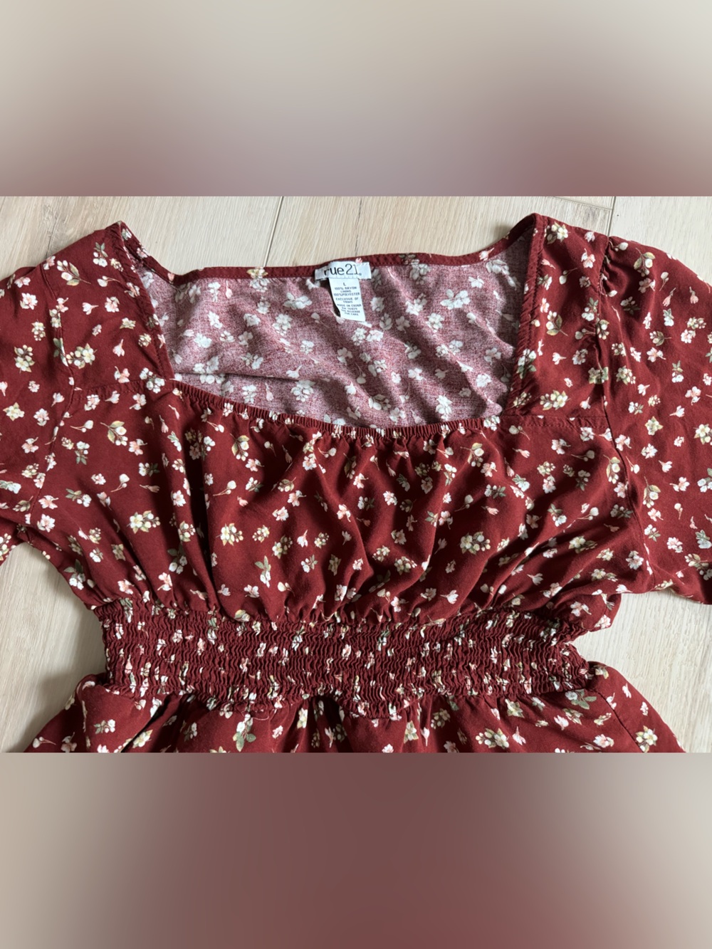 Rue21 Rust Red Floral Mini Dress - Picture 3 of 5